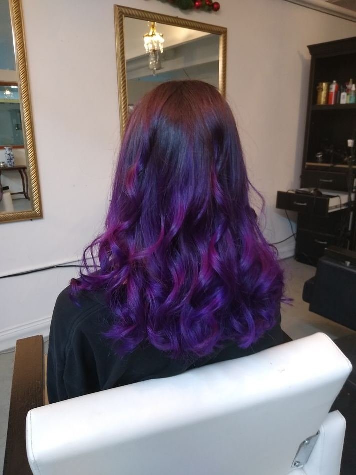 Deep purple and violet colour work